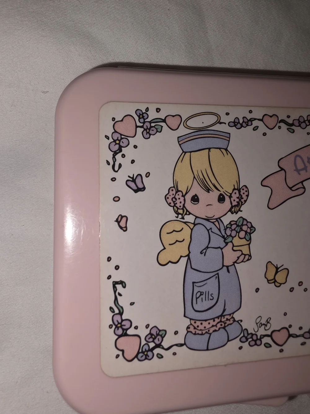 *Vintage* Pink Precious Moments 'Ouch Kit' First Aid Case